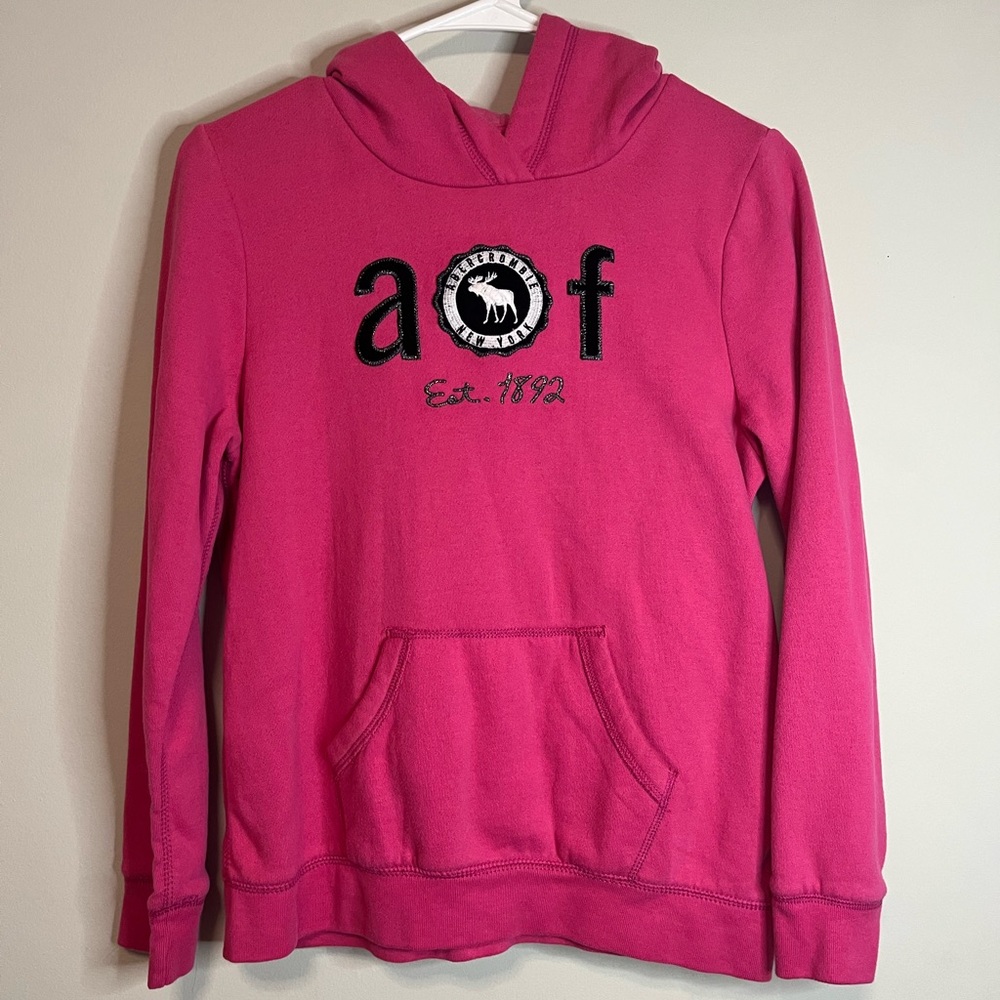 Pink A&F Hoodie teens 15/16 logo